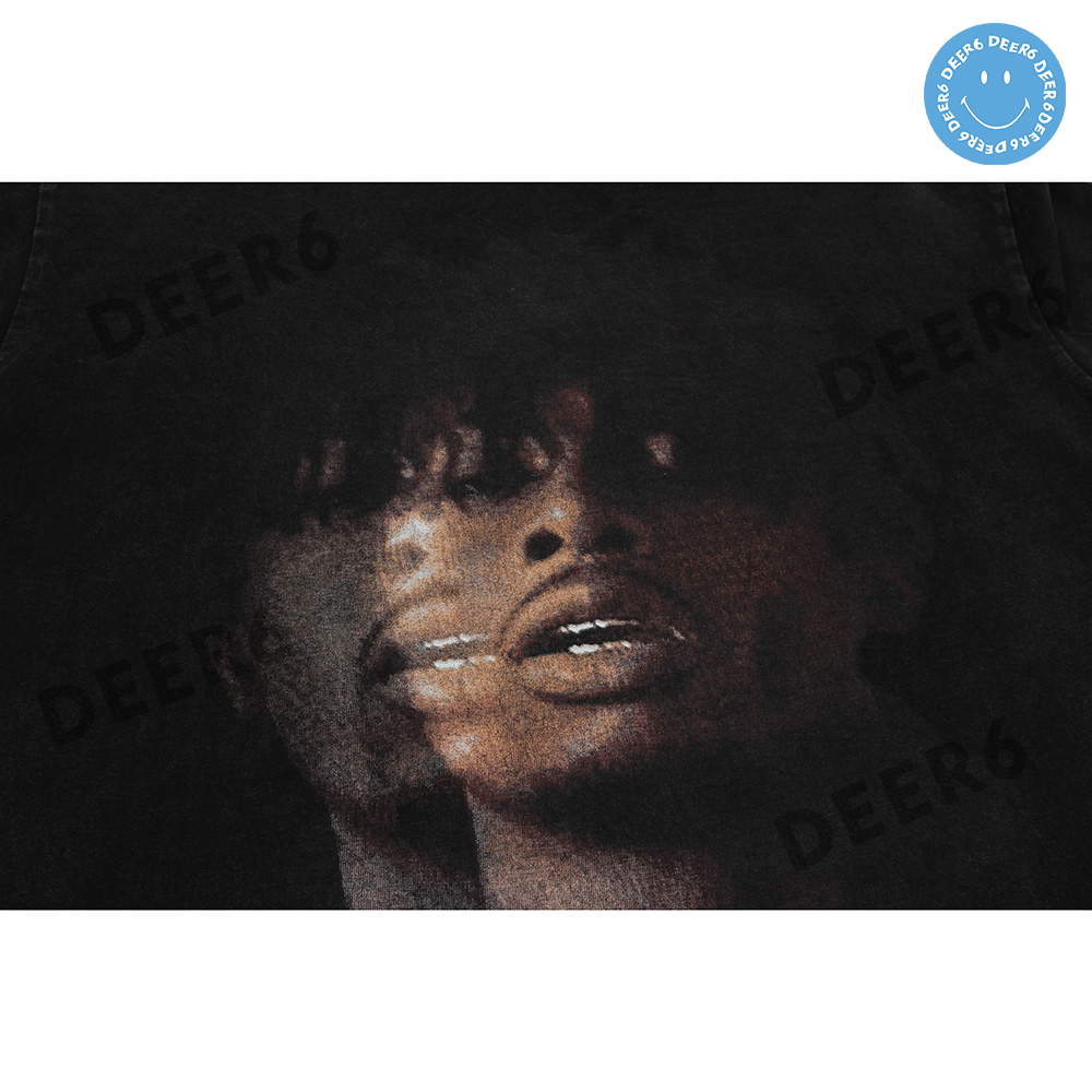 Áo phông thun tay lỡ Midden Stroke 9217 nam nữ màu Đen Wash