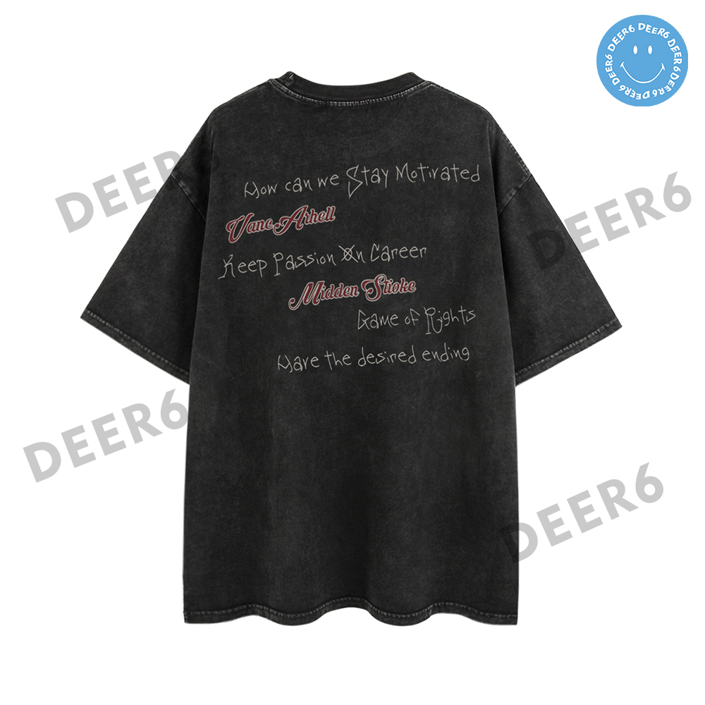 Áo phông thun tay lỡ Midden Stroke 9217 nam nữ màu Đen Wash