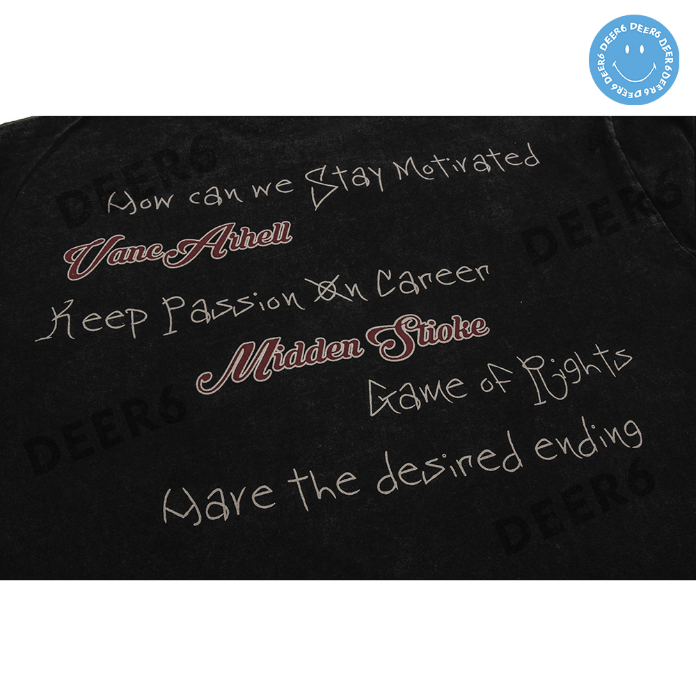 Áo phông thun tay lỡ Midden Stroke 9217 nam nữ màu Đen Wash