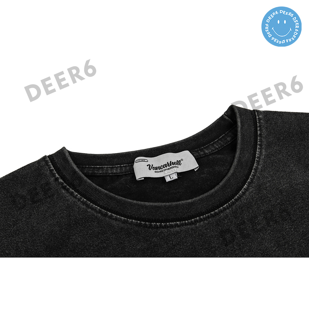 Áo phông thun tay lỡ Midden Stroke 9217 nam nữ màu Đen Wash