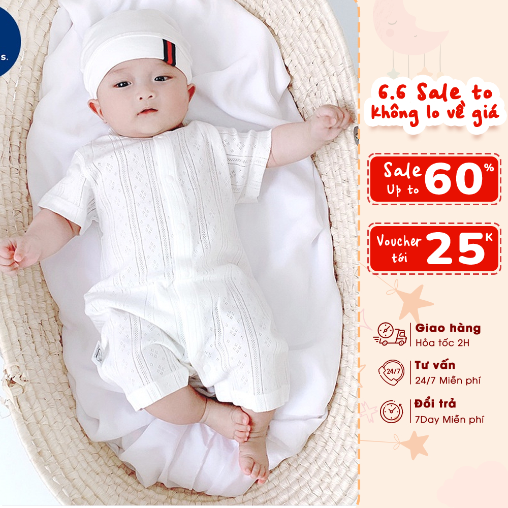 Bộ Body KYS+ Cộc Tay Cho Bé Trai Bé Gái Mùa Hè Chất Liệu Cotton Lưới Thoáng Mát BD01