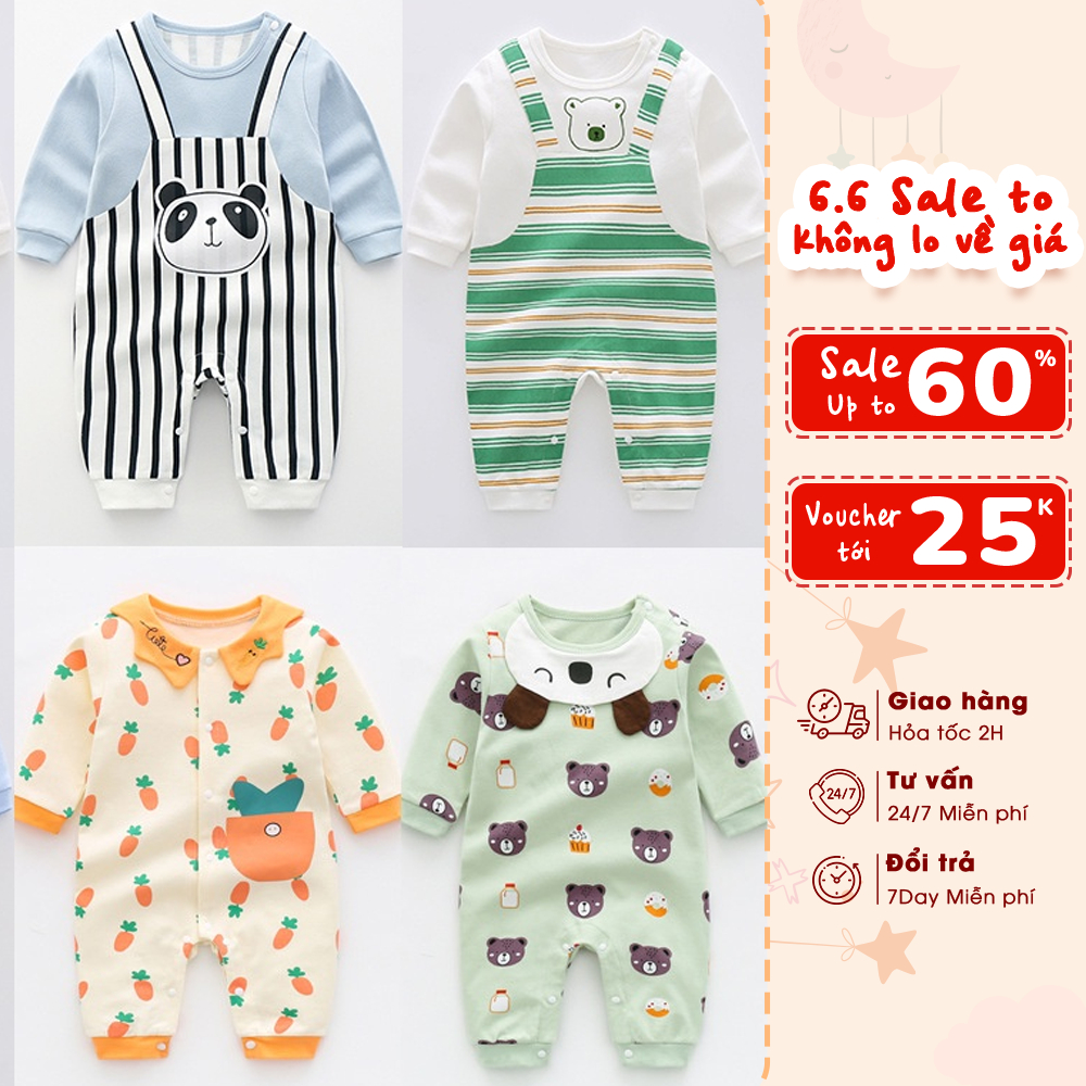 Bộ Body Dài Liền Thân Cho Bé Trai Bé Gái KYS+ Bodysuit Thu Đông Quần Áo Sơ Sinh Cho Bé Từ 4 -12kg BD02