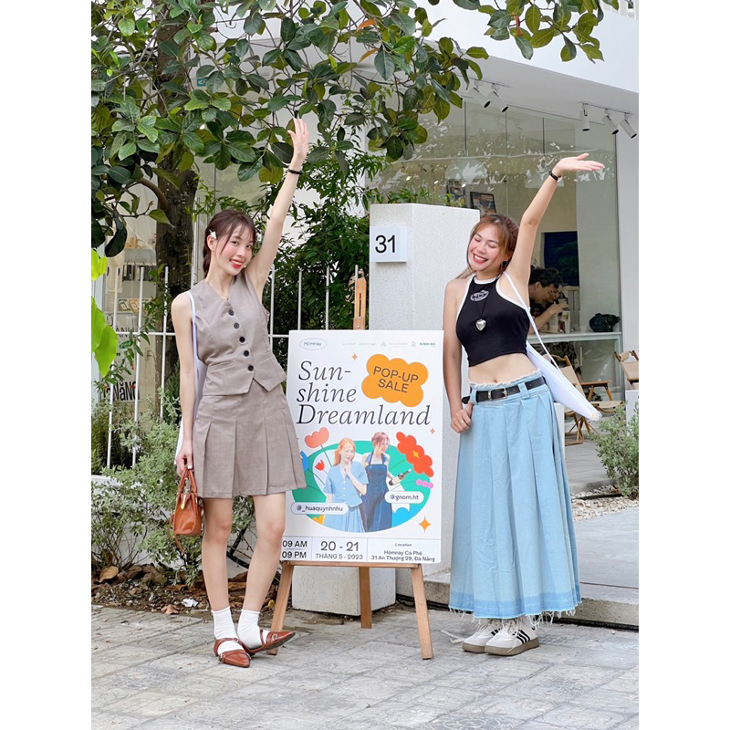 Ruly.studio - Set áo gile kèm chân váy