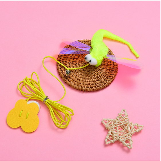 Sâu gắn tường tự chơi có dây đàn hồi cho mèo - đồ chơi cho mèo_Petlover