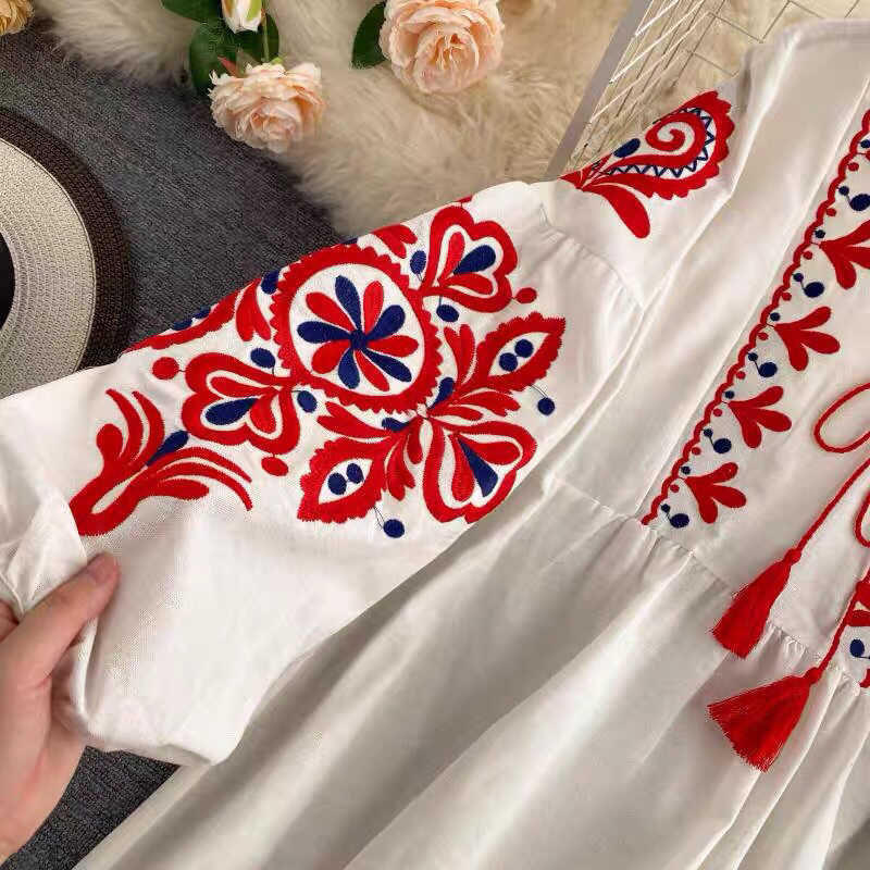 Váy Boho thêu họa tiết