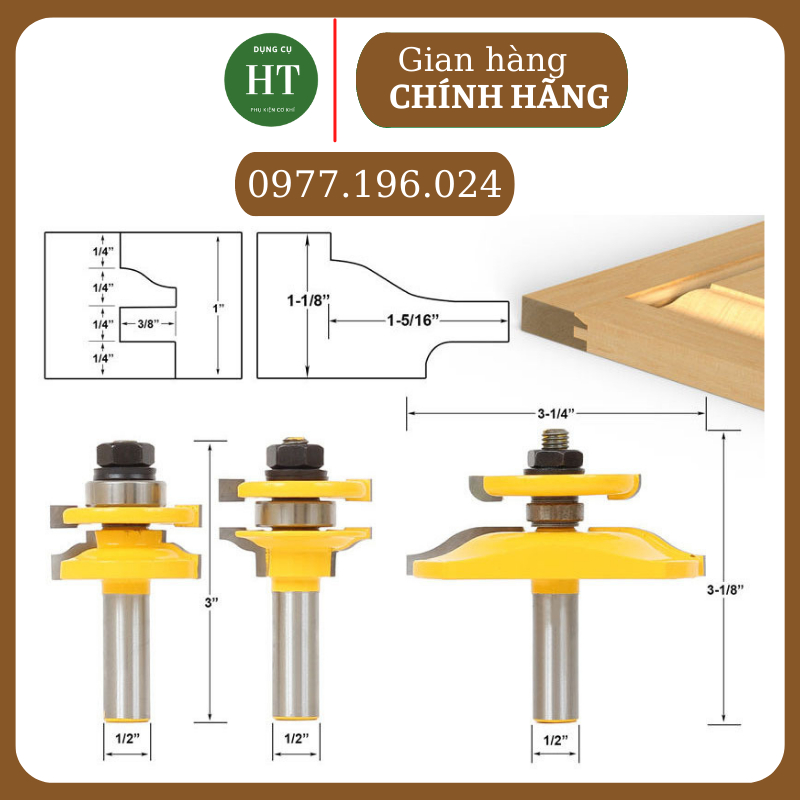 Mũi phay cửa tủ , tủ bếp cốt 12ly7