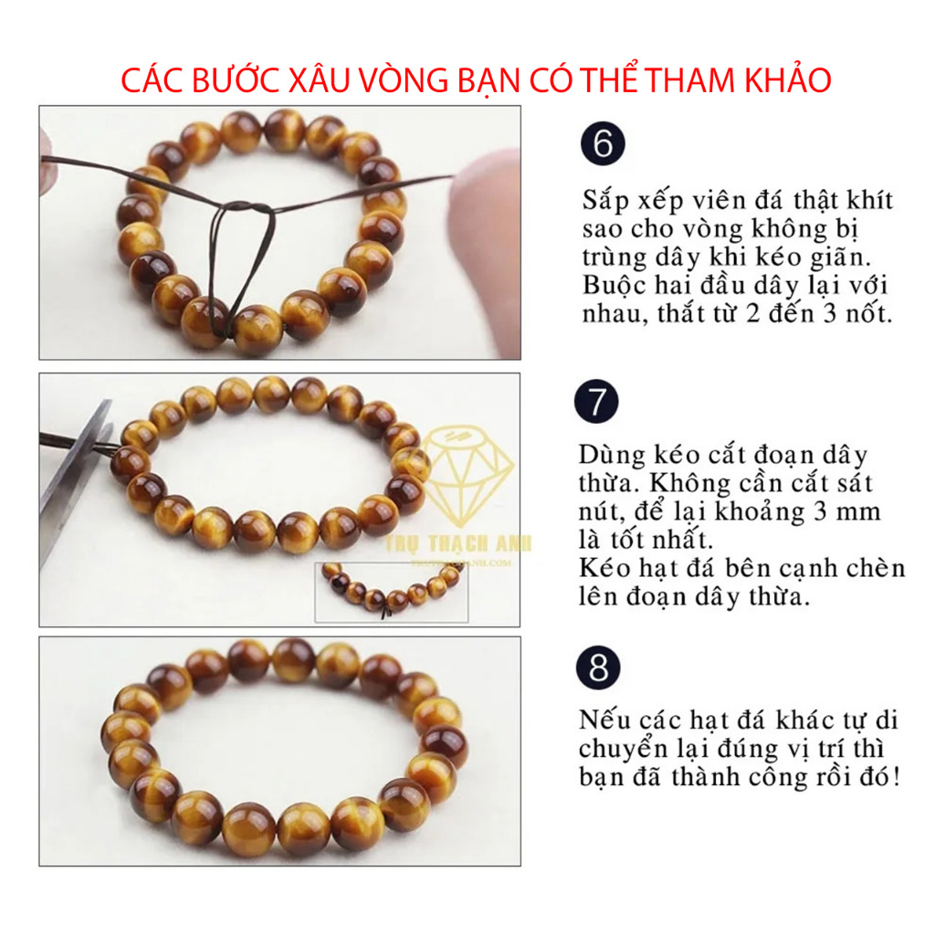Dây xâu vòng chun co giãn màu nâu 1 cuộn kèm kim gập xâu vòng trầm vòng hạt đá vòng handmade Mộc mixue