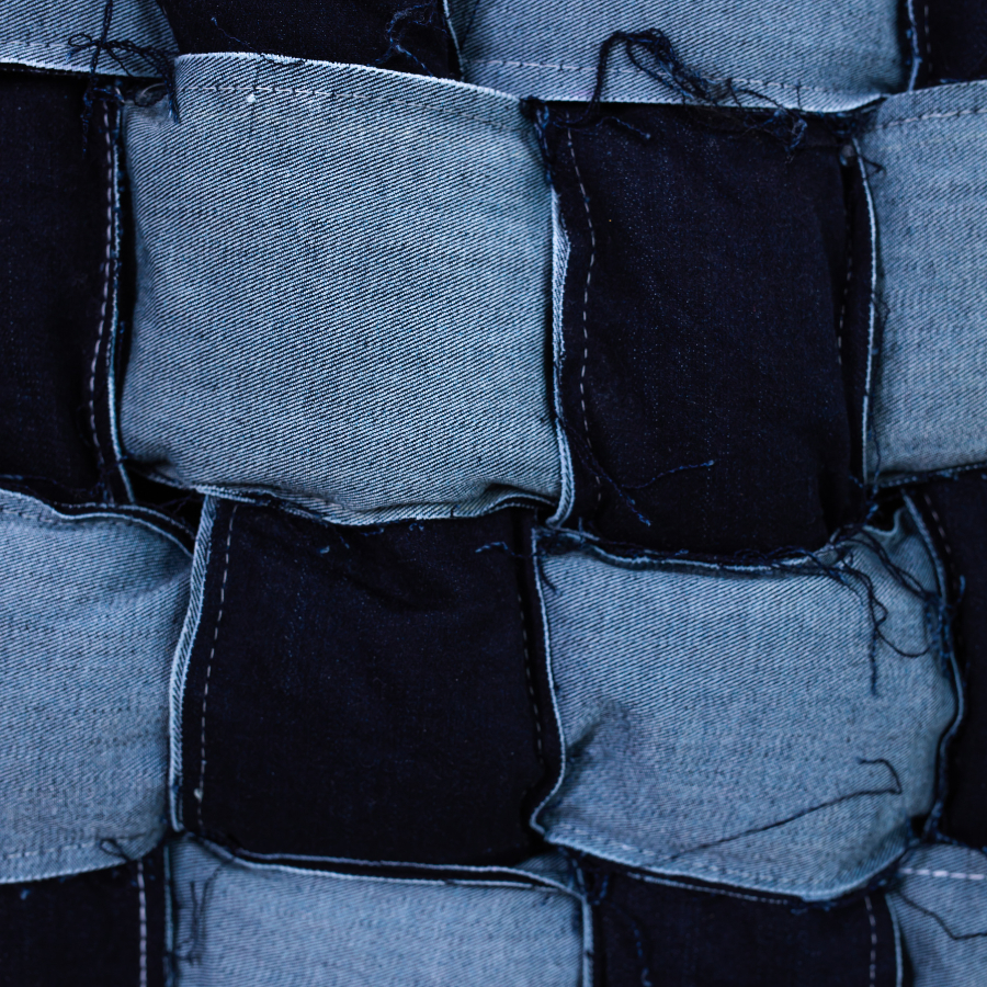 Túi Đeo Chéo trần bông Caro Đan Dây Jean Nam Nữ - Handmade - Musty House