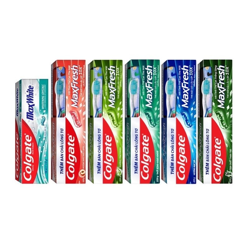 Kem đánh răng Colgate/MaxFresh 225g kèm bàn chải/MaxWhite 137g/Optic White