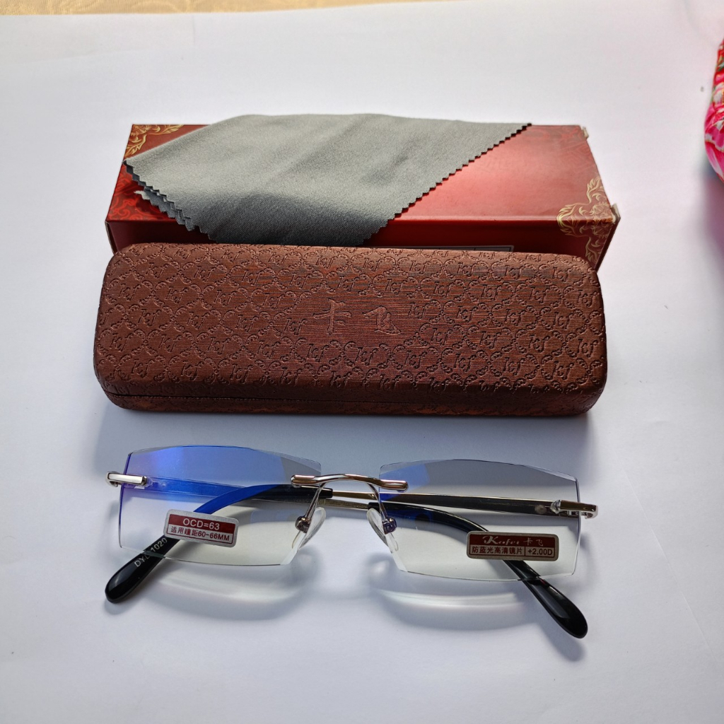 Kính viễn thị đọc sách mặt khoan không viền chuẩn độ dành cho nam và nữ kiểu dáng sang trọng L1020