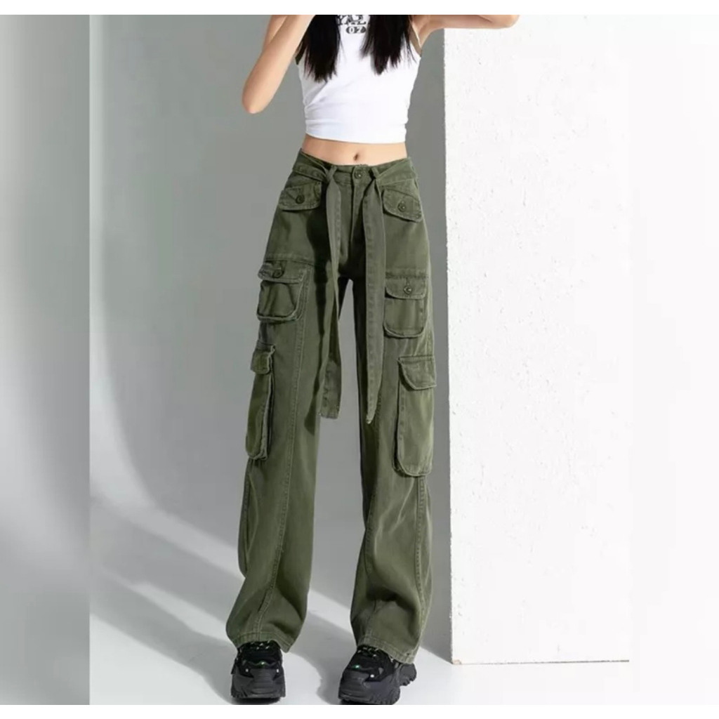 Quần kaki Cargo dài suông BOX ống rộng túi hộp màu ĐEN trơn siêu Cá Tính
