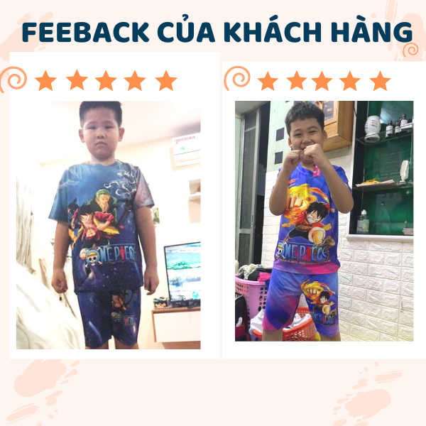 Đồ bộ bé trai, bộ thun lạnh cộc tay in hình Thanh gươm diệt quỷ Kimetsu No Yaiba từ 10kg - 60kg