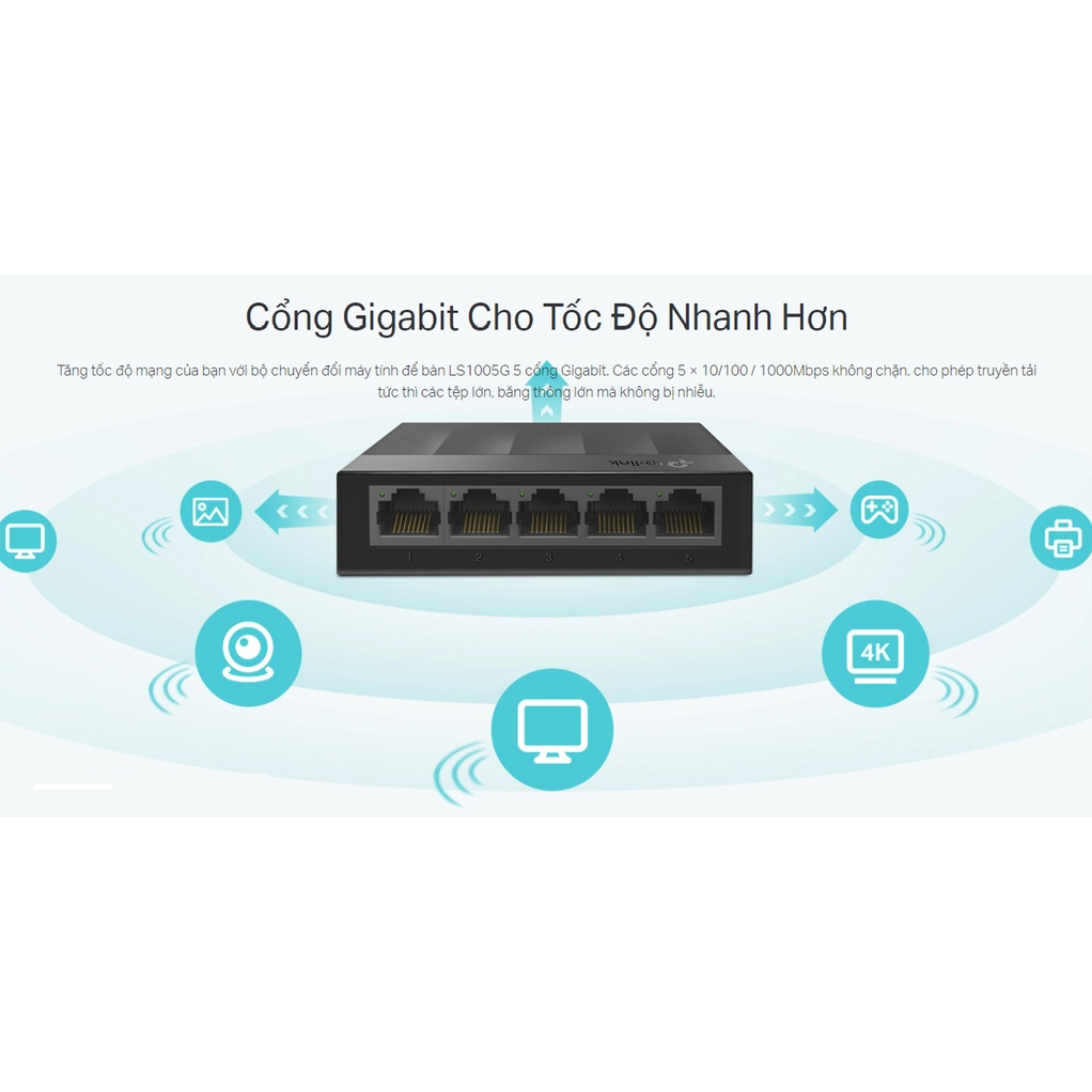 Switch TP-Link LS1005G 5-Port 10/100/1000Mbps Gigabit - CHính Hãng