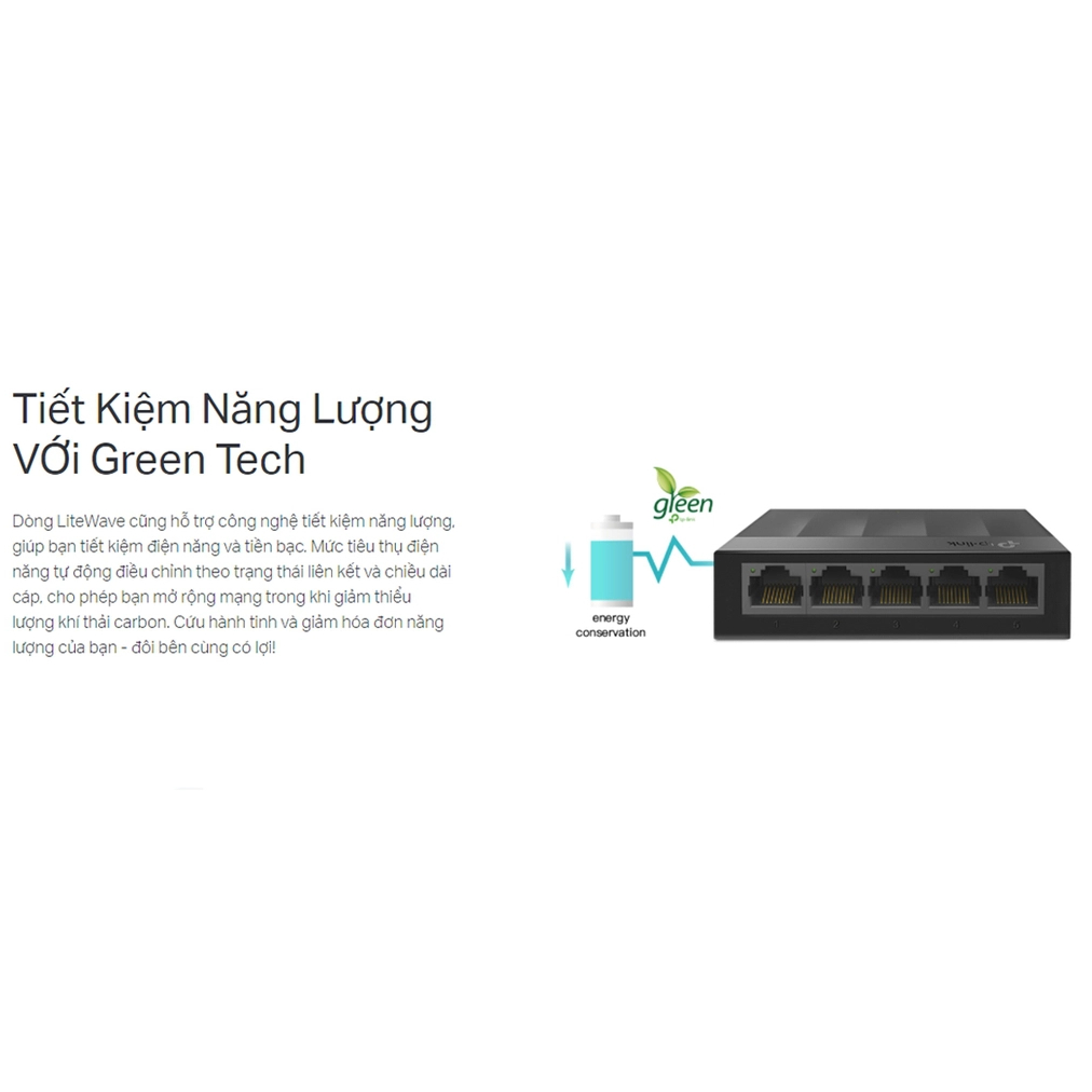 Switch TP-Link LS1005G 5-Port 10/100/1000Mbps Gigabit - CHính Hãng