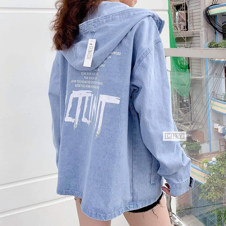 Áo Khoác Jean Nam Nữ TK Unisex | Form Bigsize Thoải Mái | Chất Dày Dặn | Có Nón Rộng | Khoá Kéo