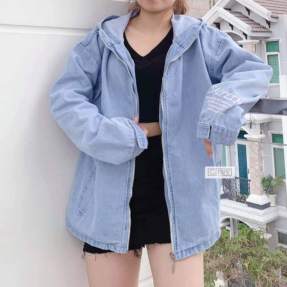 Áo Khoác Jean Nam Nữ TK Unisex | Form Bigsize Thoải Mái | Chất Dày Dặn | Có Nón Rộng | Khoá Kéo