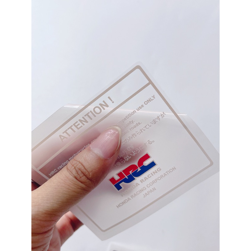 Bộ 2 tem thông số chữ HRC Honda Racing sắc nét, dán trang trí xe máy