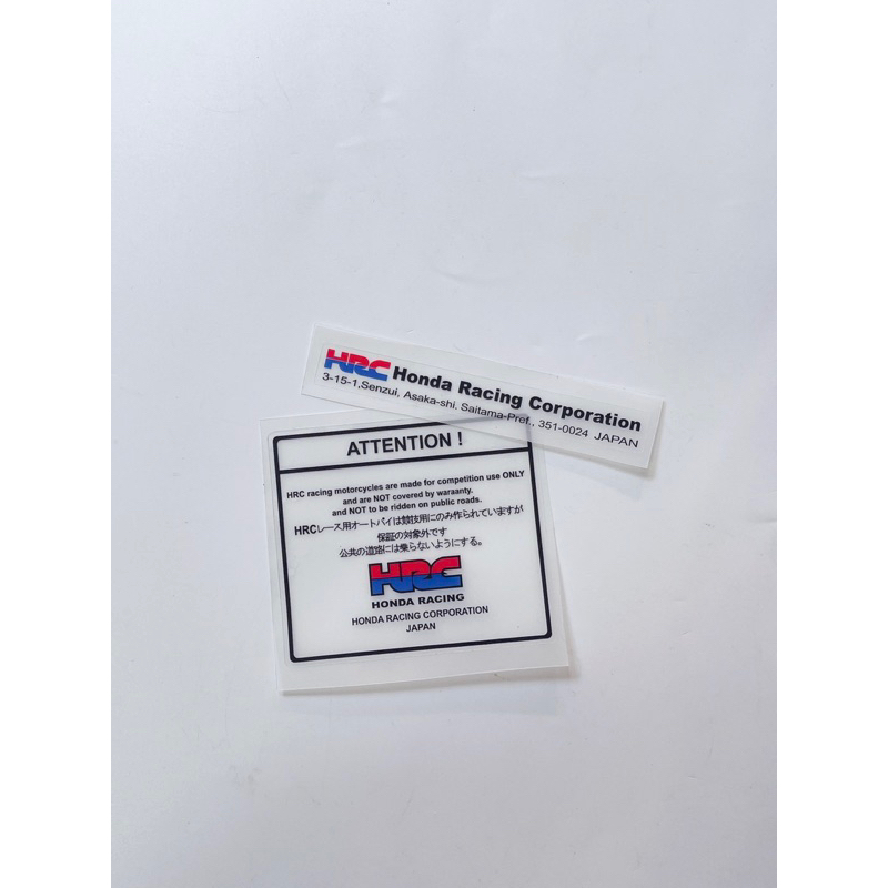 Bộ 2 tem thông số chữ HRC Honda Racing sắc nét, dán trang trí xe máy