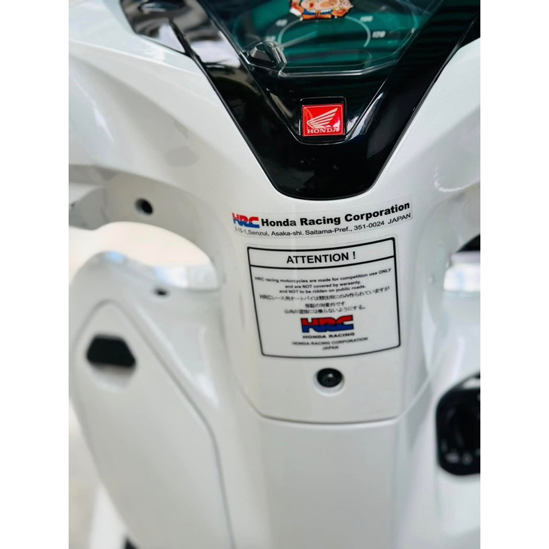 Bộ 2 tem thông số chữ HRC Honda Racing sắc nét, dán trang trí xe máy