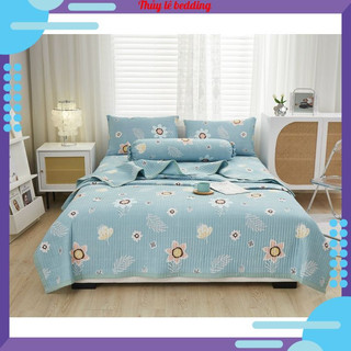 Chăn cotton đũi hè nhập khẩu loại đẹp, mềm mịn thoáng mát, chăn đũi cotton hè mẫu kẻ hoa mới nhất kích thước 2m x 2m2