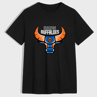 Áo thun bóng rổ Hanoi Buffaloes, áo thun cộc tay 100% cotton thoáng mát, phù hợp mặc đi chơi, đi chơi bóng rổ