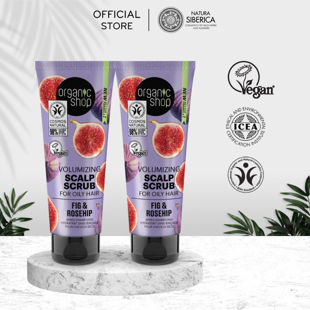 Combo 2 tẩy tế bào chết da đầu ORGANIC SHOP chiết xuất quả sung ngọt Mỹ và nụ tầm xuân 75ml