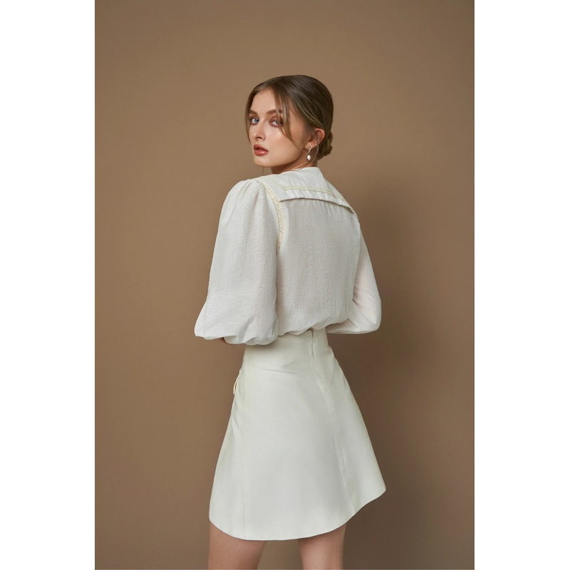 Áo ren trắng The Maven