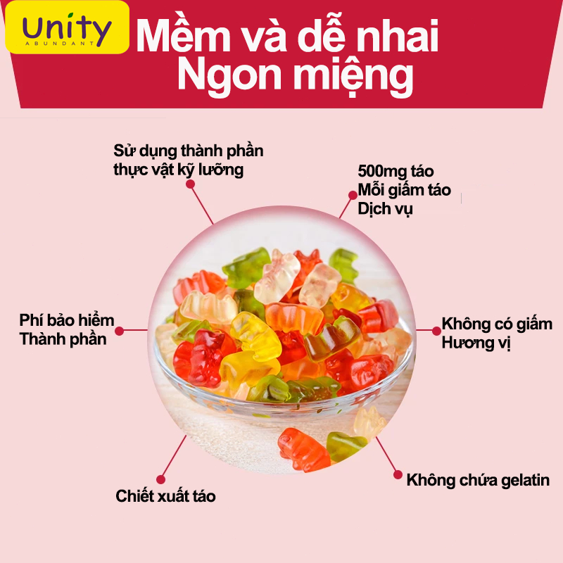 Giảm mỡ bụng Kẹo dẻo giảm cân đẹp da detox cơ thể táo 60 viên của Giảm Cân Nhanh Hiệu Quả