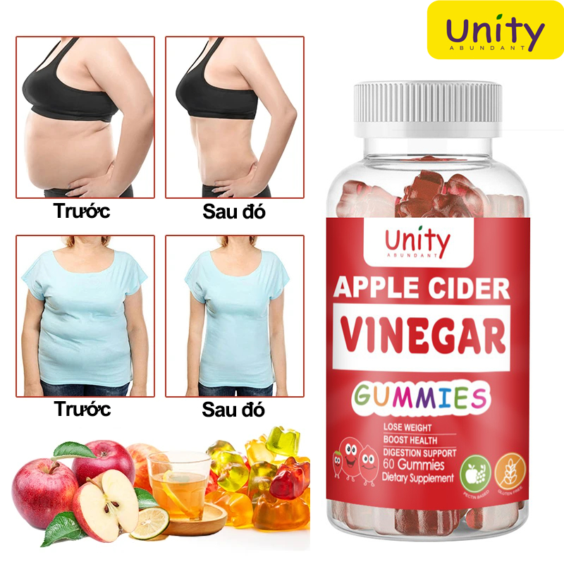 Giảm mỡ bụng Kẹo dẻo giảm cân đẹp da detox cơ thể táo 60 viên của Giảm Cân Nhanh Hiệu Quả