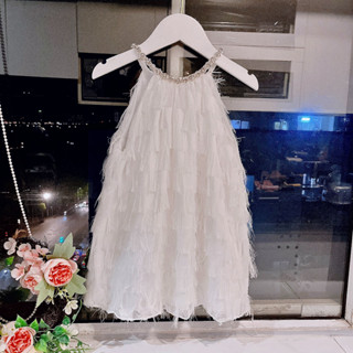 Váy Bé Gái công chúa size đại 8-38kg💕FREESHIP 💕 NHƯ Ý HOUSE'S- đầm trẻ em 1,2,3,4,5,6,7,8 tuổi - Váy trắng đính đá chữ A