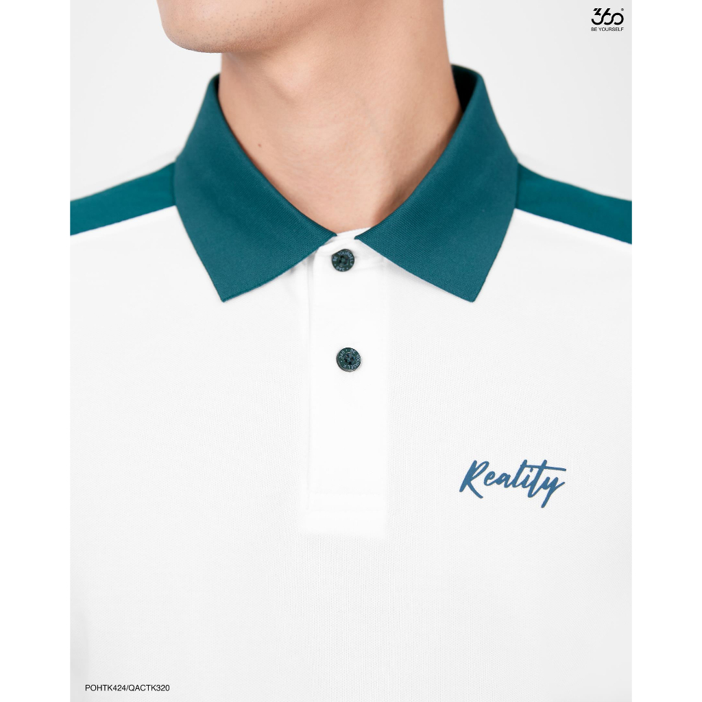 Áo polo nam phối màu thương hiệu 360 Boutique in họa tiết chất liệu pique cao cấp - POHTK424