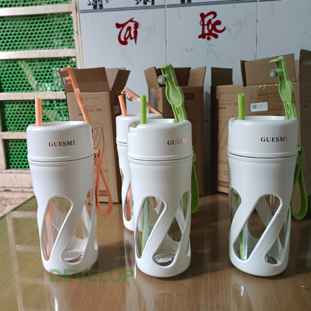 Máy xay sinh tố cầm tay Guesmi,máy xay sinh tố mini công suất mạnh xay được đá viên-10 lưỡi inox-pin trâu 3000mAh