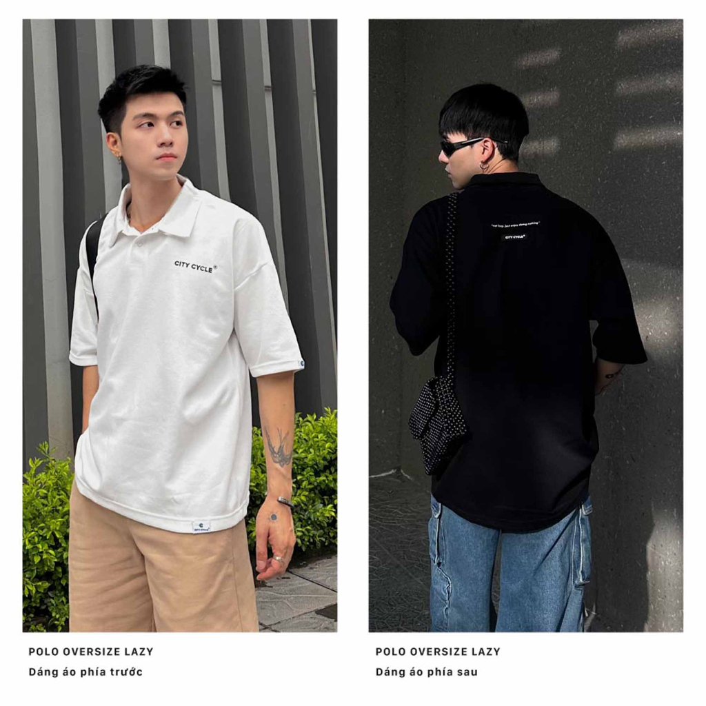 [Mã FADEP0610 giảm 10k đơn 99k] Áo Polo Local Brand Ngắn Tay Lazy City Cycle cotton form rộng nam nữ oversize unisex