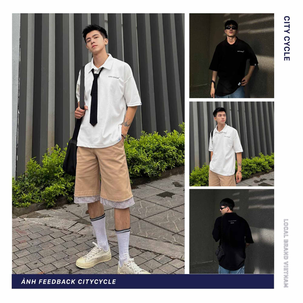 [Mã FADEP0610 giảm 10k đơn 99k] Áo Polo Local Brand Ngắn Tay Lazy City Cycle cotton form rộng nam nữ oversize unisex