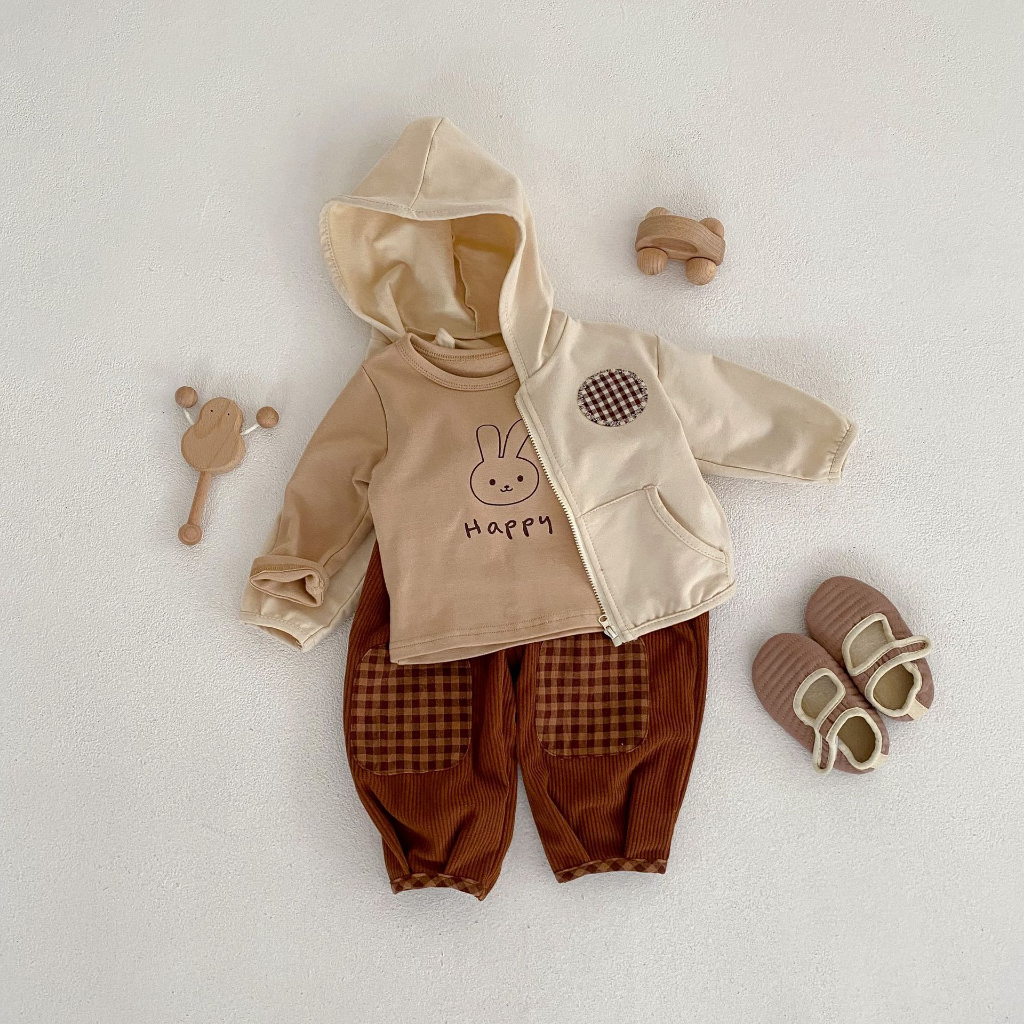 Áo khoác nỉ có mũ cho bé thu đông 2023