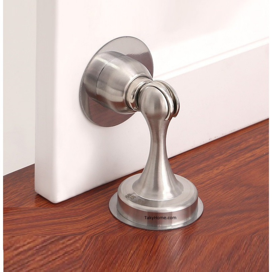 Bộ Chặn Cửa Inox 304 Đinh Ốc Có Nam Châm Dán Nền Siêu Dính, Chắc Chắn Chống Va Đập Thông Minh