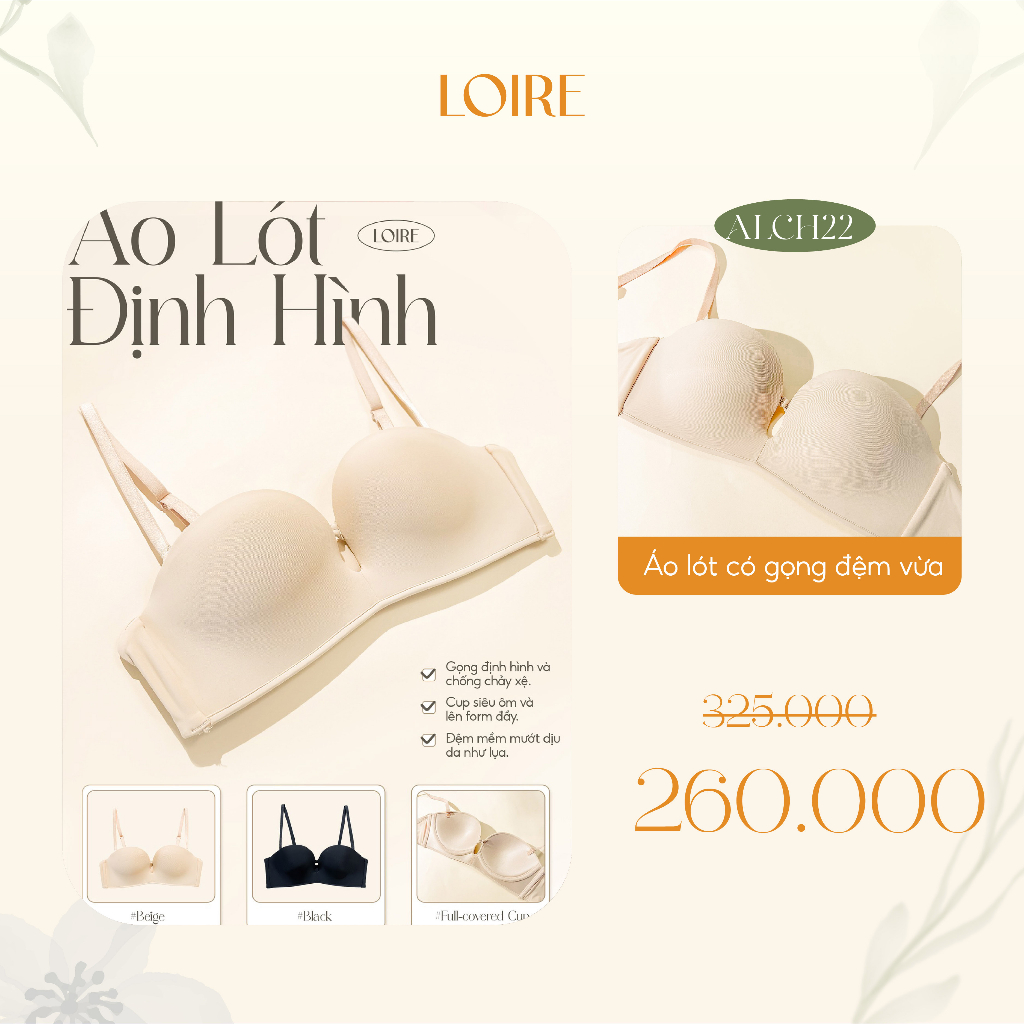 Áo Lót Định Hình Đệm Dày Có Gọng Cup Ngang Loirechic BRDE22