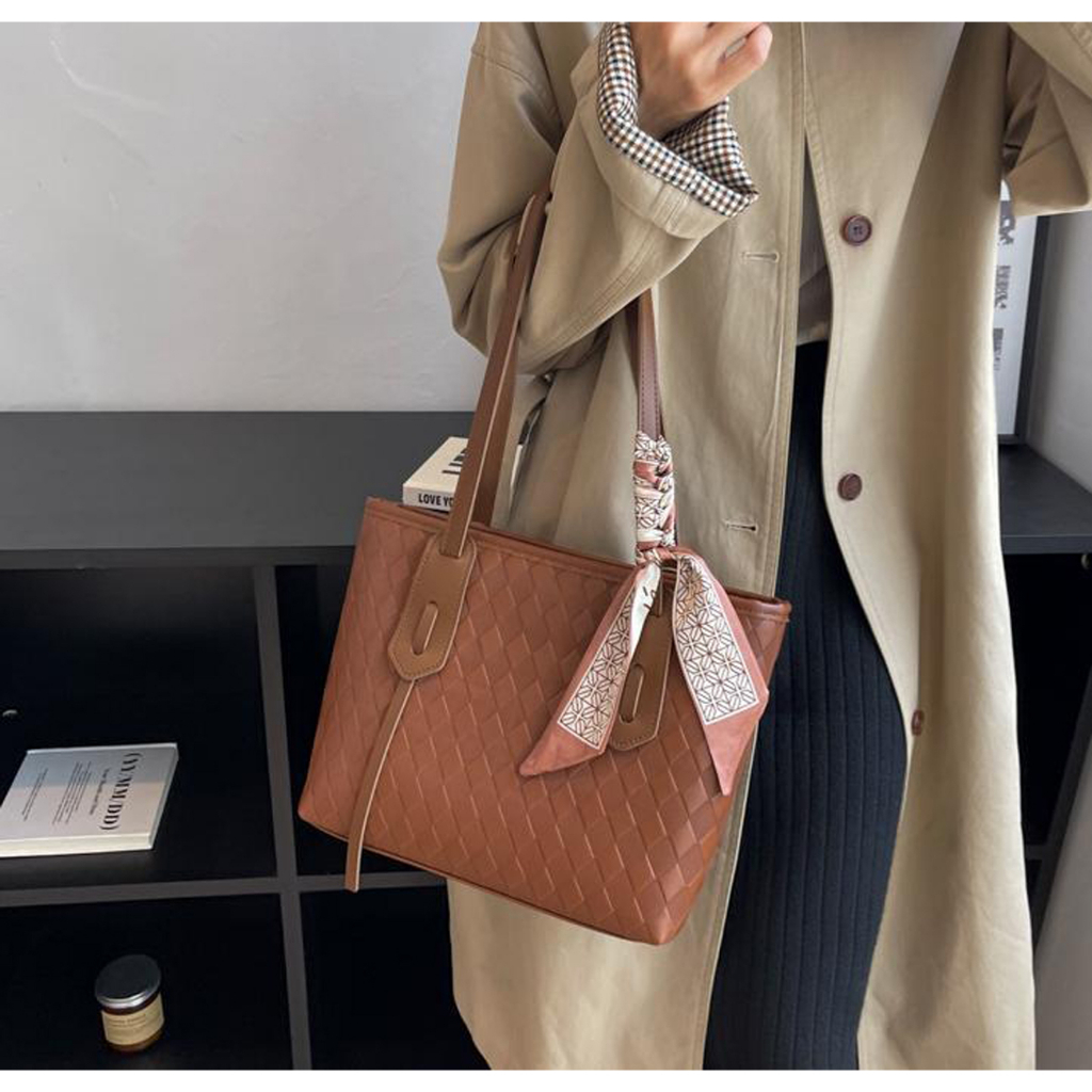 Túi kẹp nách nữ túi tote da Bag.Thanhthu in tặng kèm khăn lụa sang chảnh đi hoc đi làm đi chơi 753