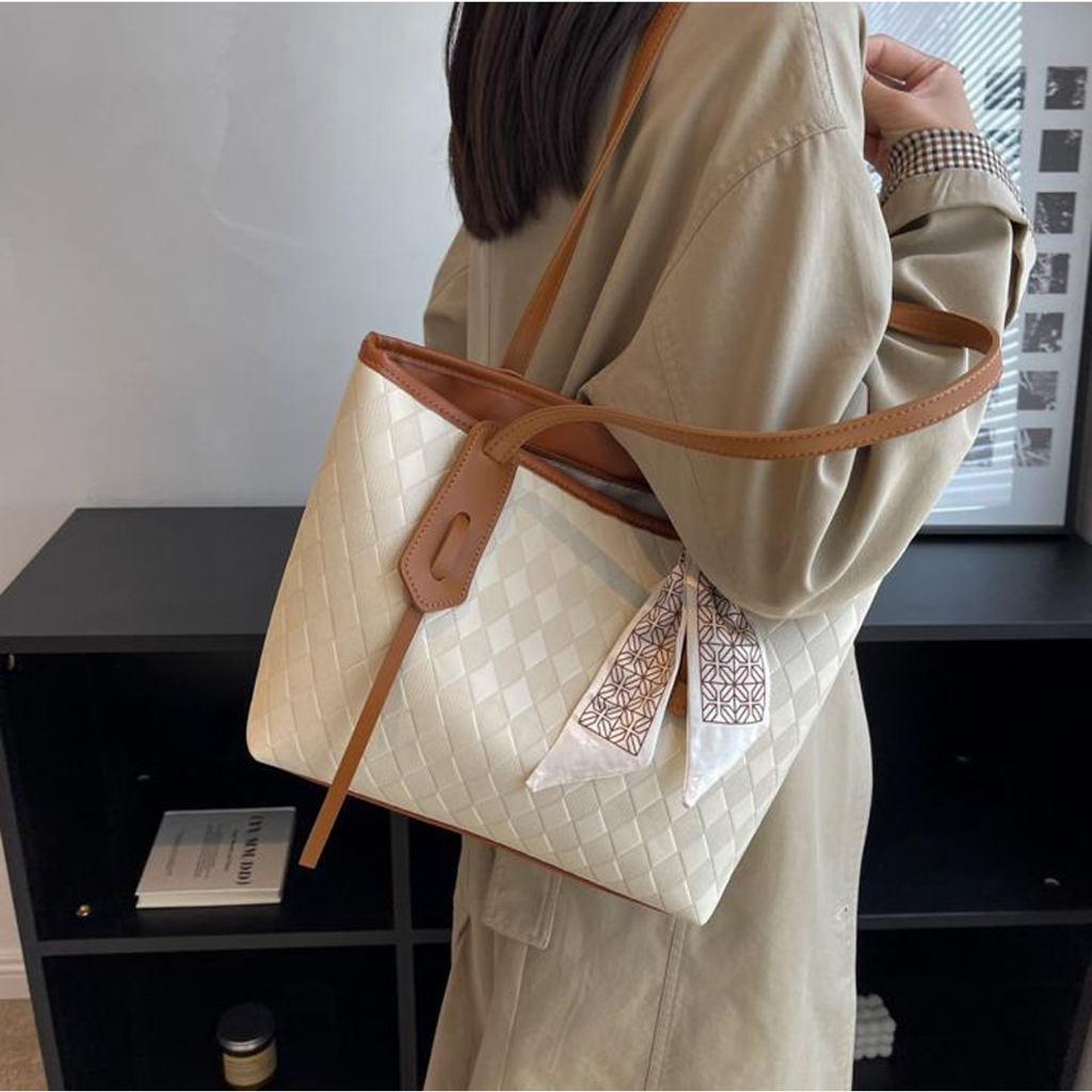 Túi kẹp nách nữ túi tote da Bag.Thanhthu in tặng kèm khăn lụa sang chảnh đi hoc đi làm đi chơi 753