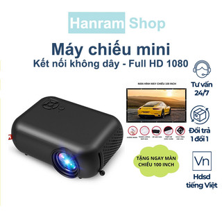 Máy chiếu mini LED tại nhà, máy chiếu full HD1080p, kết nối không dây qua Wifi