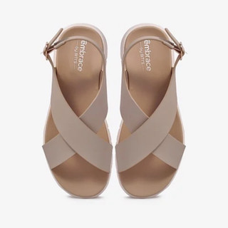 Xăng đan nữ, sandal nữ, dép quai hậu nữ đẹp dew008488kem