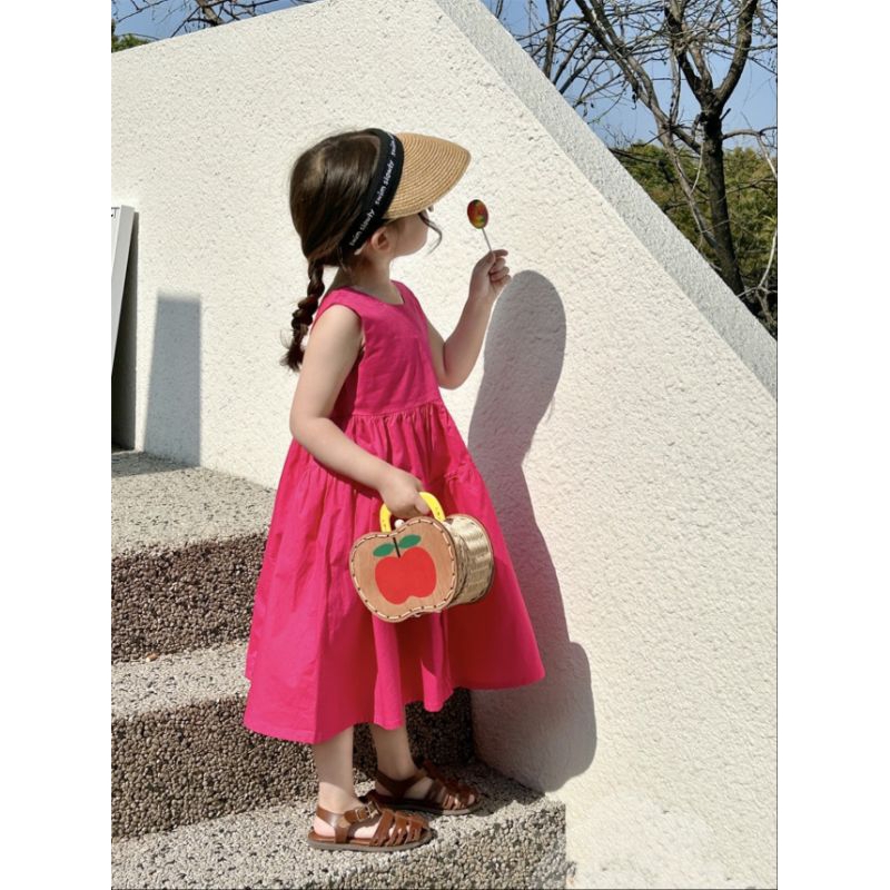 Váy  dáng dài basic chun lưng xinh xắn bé gái