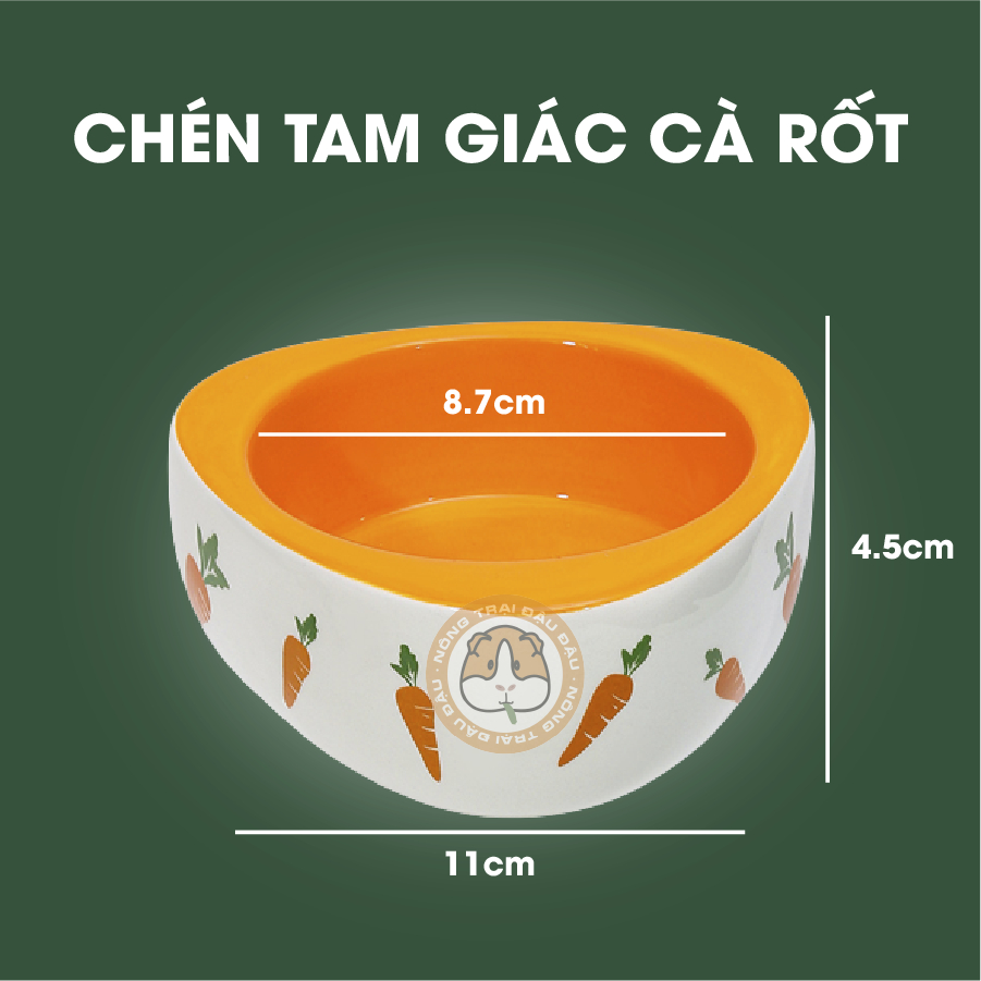 Chén Ăn Sứ Cao Cấp Cho Thỏ, Bọ Ú, Chinchilla Chống Lật