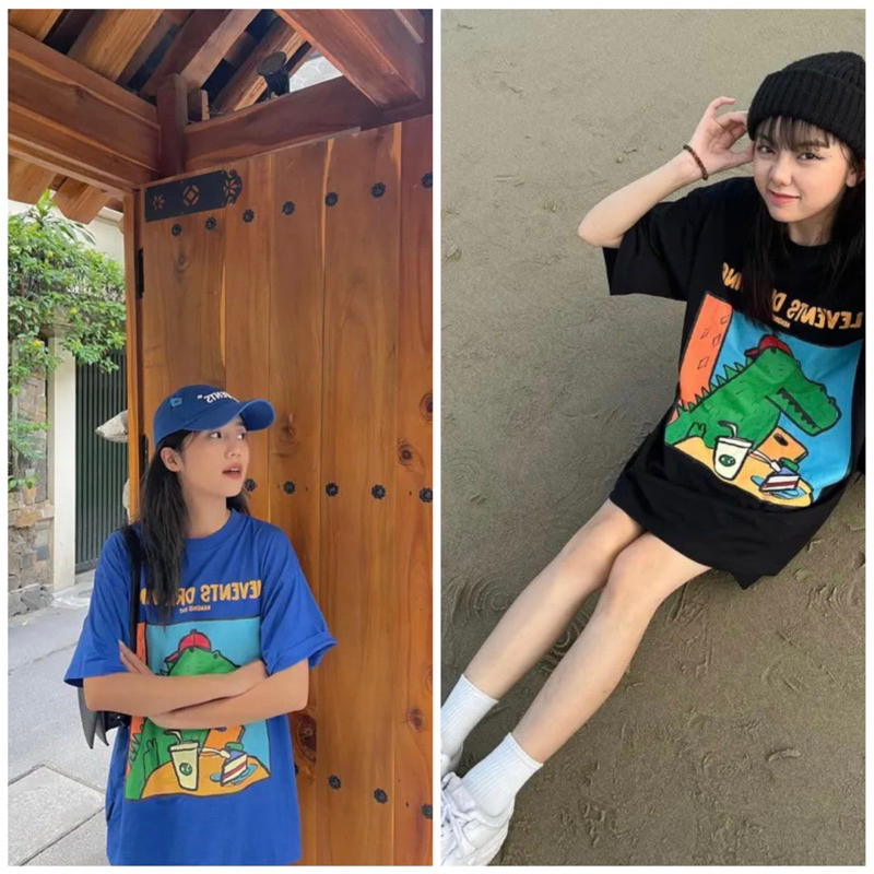 Áo thun overisze nhà Lì KHỦNG LONG full tag bọc