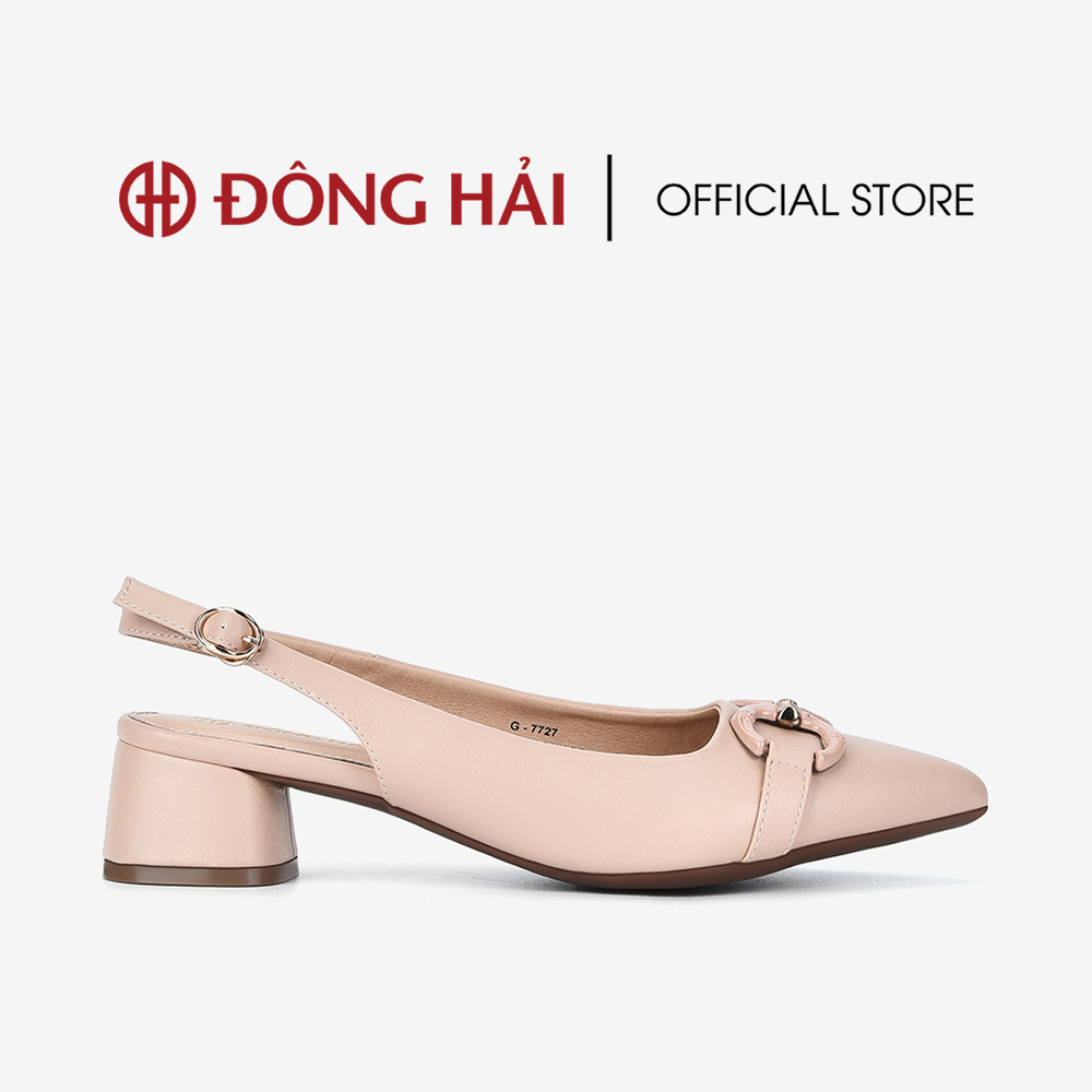 Giày Cao Gót Đông Hải Bít Mũi Slingback Gót Vuông 5cm - G7727