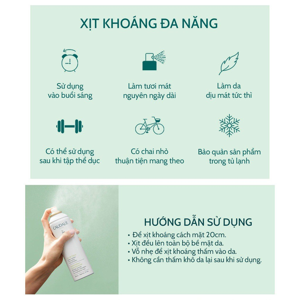 Xịt Khoáng Caudalie Grape Water Chính Hãng Tinh Chất Nho Organic Pháp Chống Lão Hóa Làm Đẹp Da 200ML - BELIPS