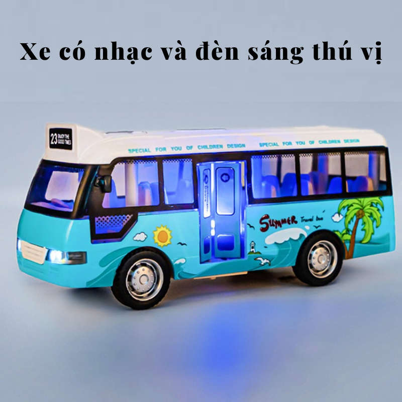 Đồ Chơi Ô Tô Xe Buýt SKM School Bus Cho Trẻ Em Mở Được Cửa, Có Đèn, Âm Thanh Giá rẻ, xe ô tô đồ chơi