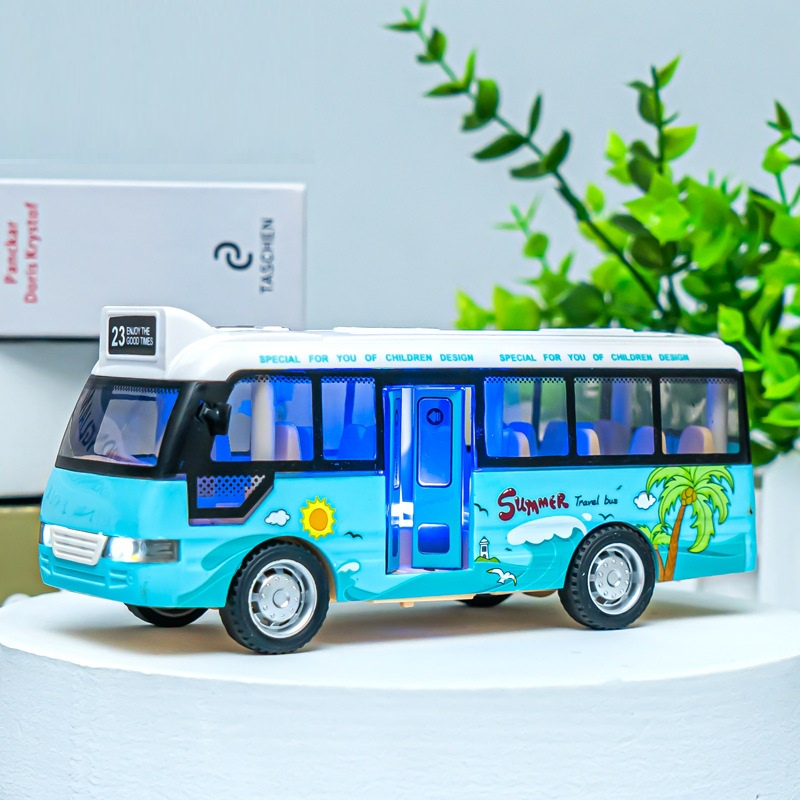 Đồ Chơi Ô Tô Xe Buýt SKM School Bus Cho Trẻ Em Mở Được Cửa, Có Đèn, Âm Thanh Giá rẻ, xe ô tô đồ chơi