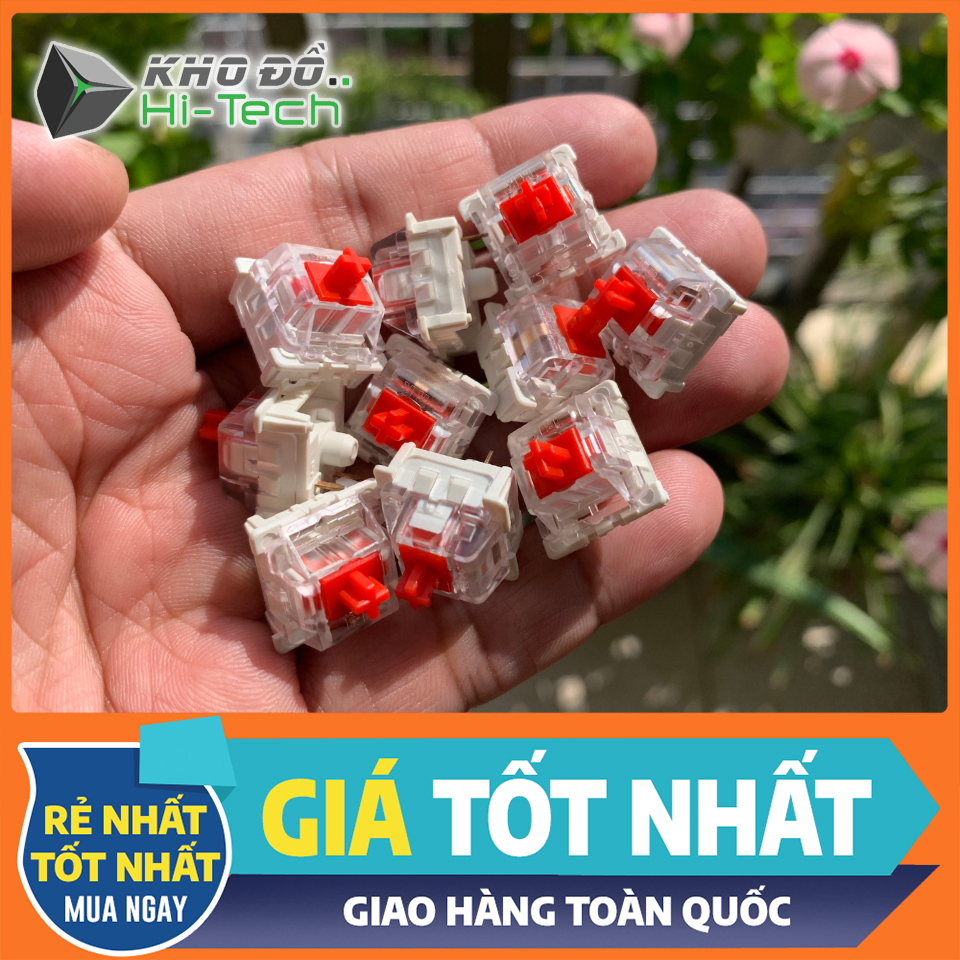 [Set 10 cái] RK Red switch linear đã lube 💖 𝘍𝘳𝘦𝘦𝘴𝘩𝘪𝘱 💖 xuyên led lung linh | Linear switch | Royal Kludge red switch
