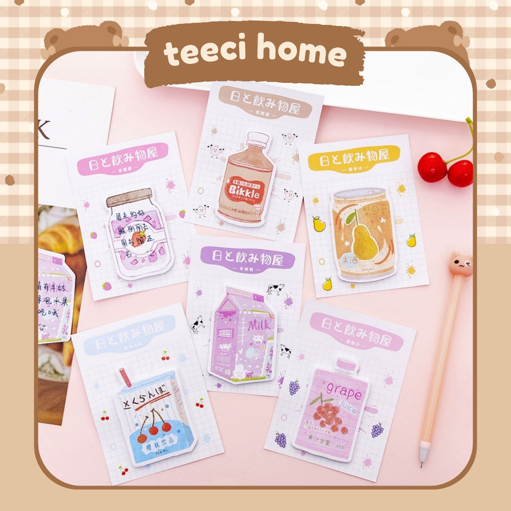 Sticker Giấy Note  Dán Trang Trí Sổ Tay Nhật Ký Điện Thoại Hình Nước Hoa Quả Xinh Xắn D079